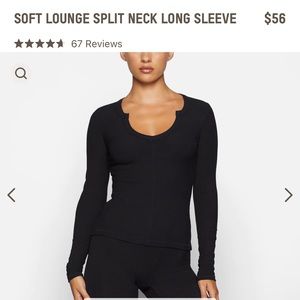 Skims SOFT LOUNGE SPLIT NECK LONG SLEEVE